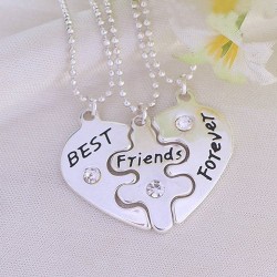 3Pcs Best Friends Forever Necklace Set - Cœur