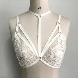 Bralette dentelle florale - Noir/Blanc