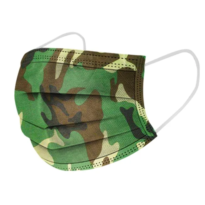 Wegwerp antibacterieel medisch gezichtsmasker - mondmasker - mondkapje - 3-laags - camouflageMondmaskers