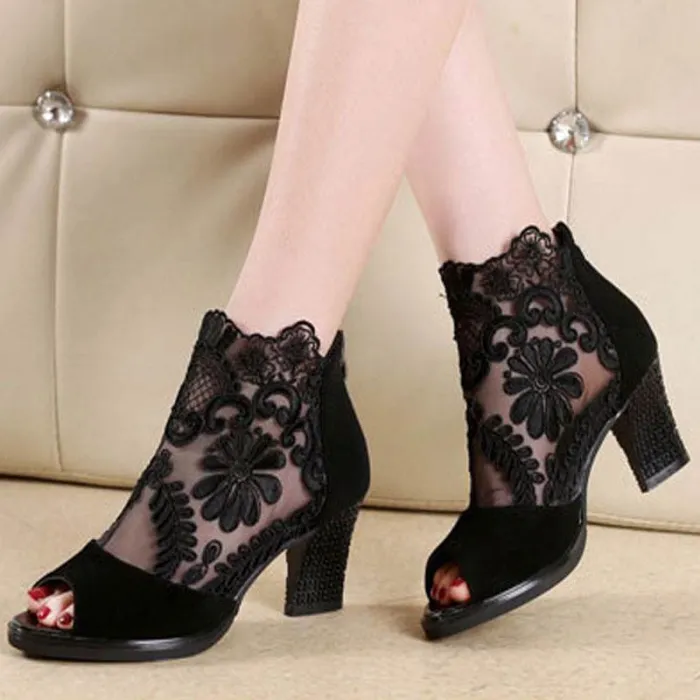 Peep toe sandals - sexy heels - lacedLaarzen