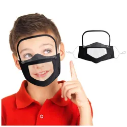 Gezichtsmasker voor kinderen met afneembaar oogschild - zichtbare mond - herbruikbaar - wasbaarMondmaskers