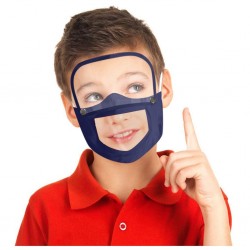 Gezichtsmasker voor kinderen met afneembaar oogschild - zichtbare mond - herbruikbaar - wasbaarMondmaskers