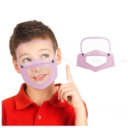 Gezichtsmasker voor kinderen met afneembaar oogschild - zichtbare mond - herbruikbaar - wasbaarMondmaskers