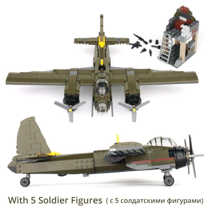 Military Ju-88 bombing plane - building block set - 559pcs - childrenConstructie