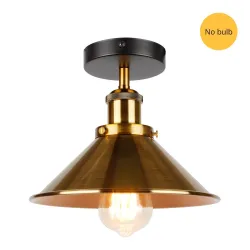 Ascelina lampe de plafond industriel - vintage - noir - or