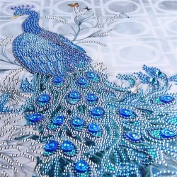 Rhinestone peacock 5D - DIY painting - diamond embroider - home decor