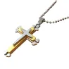 Cross pendant chain - 3D - 3 colours - metal chainKettingen
