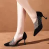 Crystal pointed pumps - blackHoge hakken