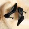 Crystal pointed pumps - blackHoge hakken
