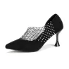 Crystal pointed pumps - blackHoge hakken