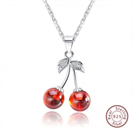 Double cherry - necklace - ring - earrings - bracelet - 925 sterling silverNecklaces