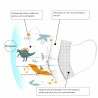 50 pièces - masque antibactérien jetable - masque de bouche pour enfants - 3 couches - imprimé animal