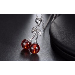 Double cherry - necklace - ring - earrings - bracelet - 925 sterling silverNecklaces
