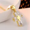 Double cross necklace - gold - womenHalskettingen