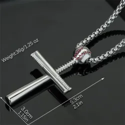 Baseball cross necklace - stainless steel - gold - silver - black - unisexKettingen