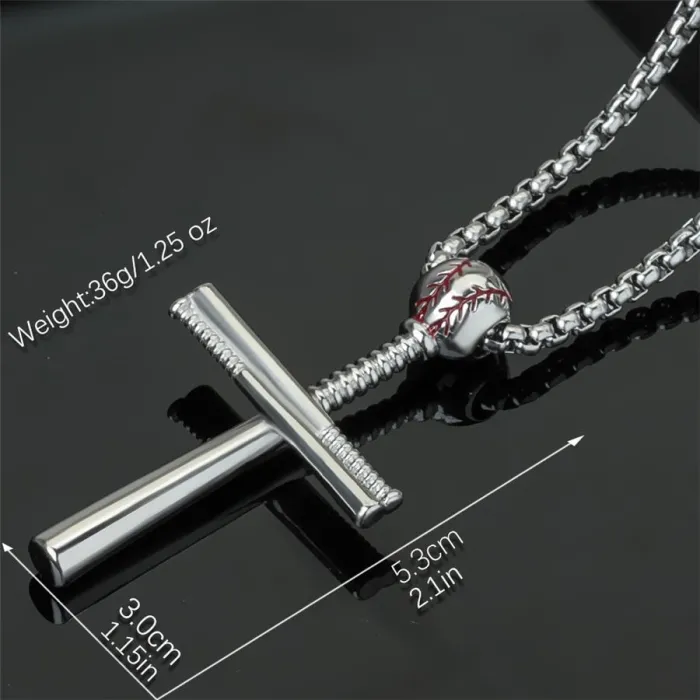 Baseball cross necklace - stainless steel - gold - silver - black - unisexKettingen