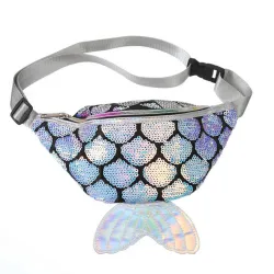 Fish scale fanny pack - waist bag - shiny - 4 coloursTassen