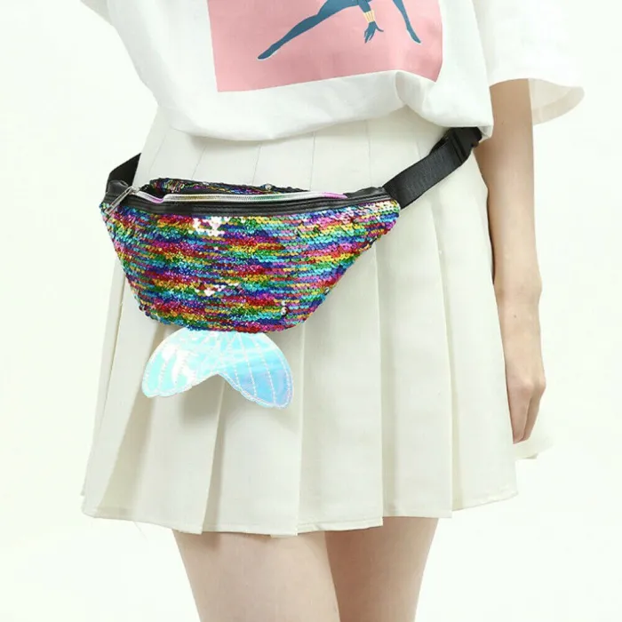 Fish scale fanny pack - waist bag - shiny - 4 coloursTassen