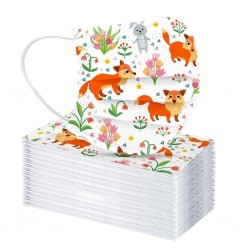 Masques visage / bouche - pour enfants - imprimé animal 3 couches