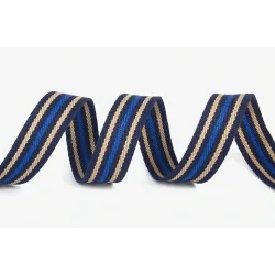 Fashionable canvas belt with double alloy buckle - stripedBelts