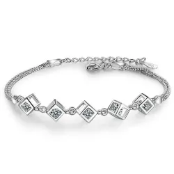 Elegante armband met blokjes - zilver 925Armbanden
