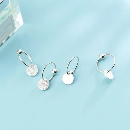 925 Sterling Silver - Minimalist Hoop Earrings - JewelryOorbellen
