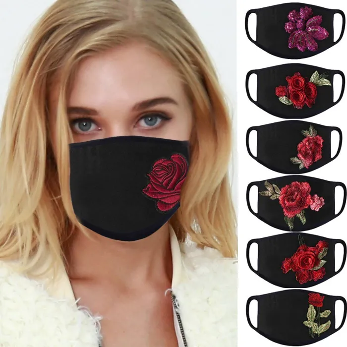 PM2.5 - anti-stof & vervuiling - gezicht / mond beschermend masker - wasbaar - rozen printMondmaskers
