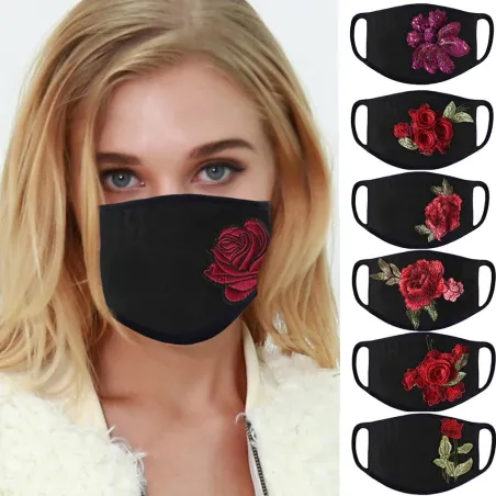 PM2.5 - anti-stof & vervuiling - gezicht / mond beschermend masker - wasbaar - rozen printMondmaskers