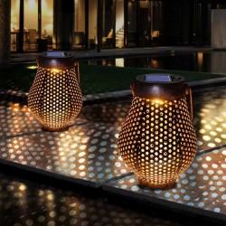 Iron lantaarns met handvat - solar - waterdicht tuin lichtSolar verlichting