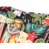Vintage - jupe haute taille - fleurs & tirage Halloween - crânes - coton