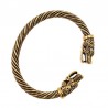 Bracelet vintage avec tête de loup - argent - or