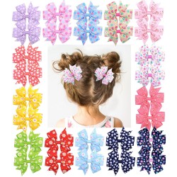 1Piece - Ribbon Hair Bows With Clip - Baby Girls - FlowerHaarspelden