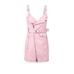 Mode mini robe en cuir