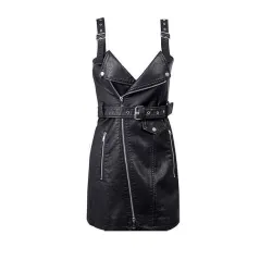 Mode mini robe en cuir