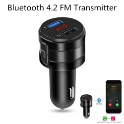 Handsfree - Bluetooth - 4.2 FM - Transmitter - Car Charger - Dual USB Adapter - MP3 PlayerExterieur accessoires