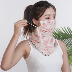 Chiffon foulard - face / cou / couverture bouche avec boucles d'oreille - protection anti-UV