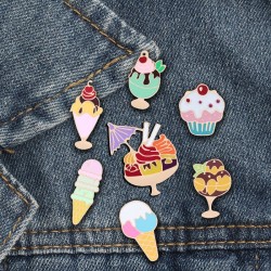 Ice cream - Cake - Cartoon - Enamel pin - BroochBrooches