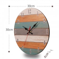 Retro Wall Clock - Vintage - Wooden Roman CraftKlokken
