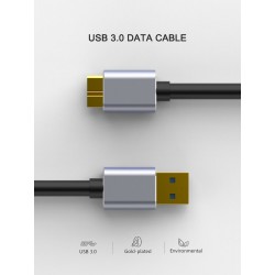 Micro B USB - 3.0 Câble - 5Gbps - Câble disque dur externe