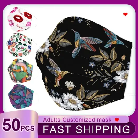 50Pcs - Mouth Face Mask - Disposable - 3 Layers - Fashion - BreathableMaskers