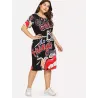 Grande taille - Impression drôle - Robe d'été - XL-5XL