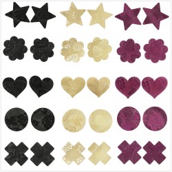 10pairs - Couvertures dentelle - Couvertures de mamelons - Étoile - Cercle - Coeur