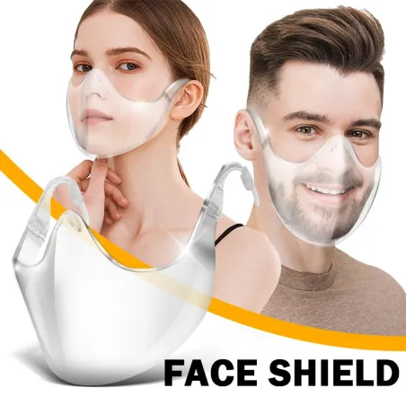 PM2.5 - beschermend transparant mond- / gezichtsmasker - plastic schild - herbruikbaarMondmaskers