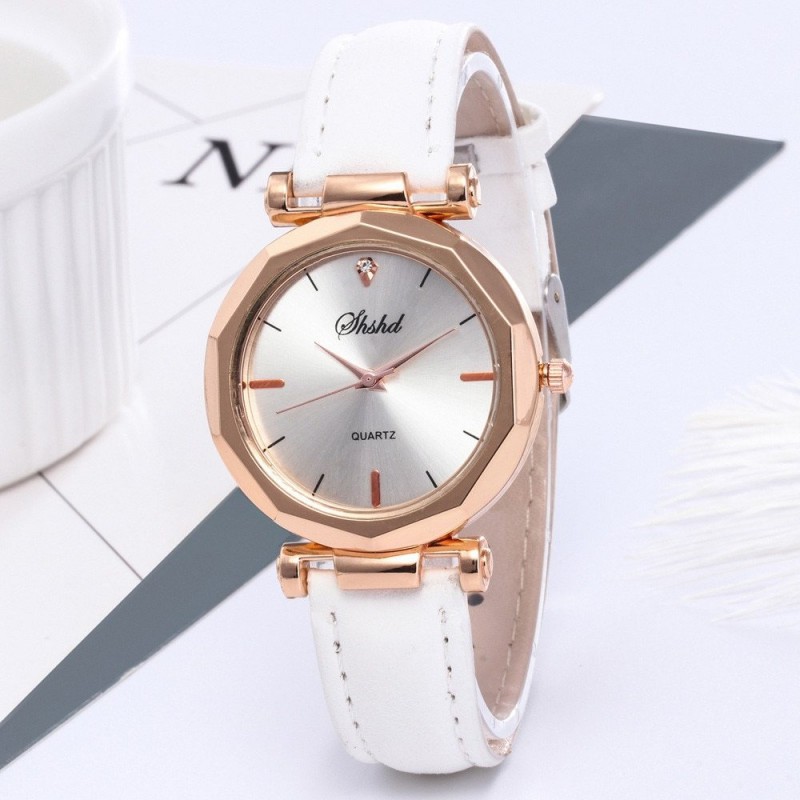 Femmes - Cuir - Montre - Luxe - Quartz - Crystal - Wristwatch