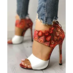 Thin Heeled - Sandals - High Heels - WhiteSandals
