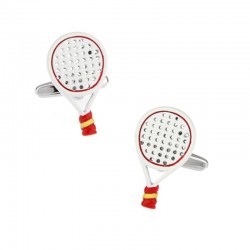 Rackets de tennis - blanc & rouge cufflinks