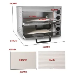 Four électrique - pour pizza / poulet / pain - acier inoxydable - double couche