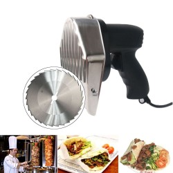 Elektrische kebab / shoarma snijmachine met mesjesStaal