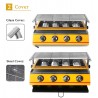 BBQ grill - outdoor oven - stainless steel & glass - LPG 4 burners gasBBQ