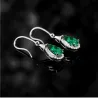 Elegante lange oorbellen met groen kristal - 925 sterling zilverOorbellen